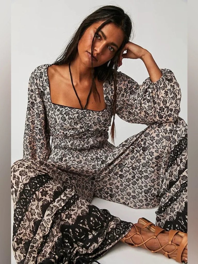 Free People Soulmate Jumpsuit In Brown Size Large